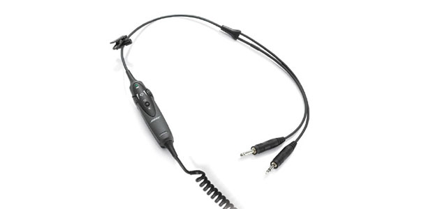 AVIATION HEADSET X® COILED-CORD, DUAL PLUG CABLE 